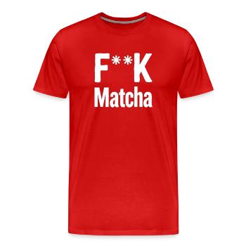 Matcha Rebellion T-shirt - T-shirt bio Premium Homme - rouge - Devant - Damien (186cm)