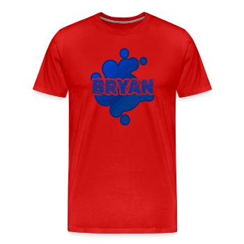 Ventre de grossesse Bryan - T-shirt bio Premium Homme - rouge - Devant - Damien (186cm)