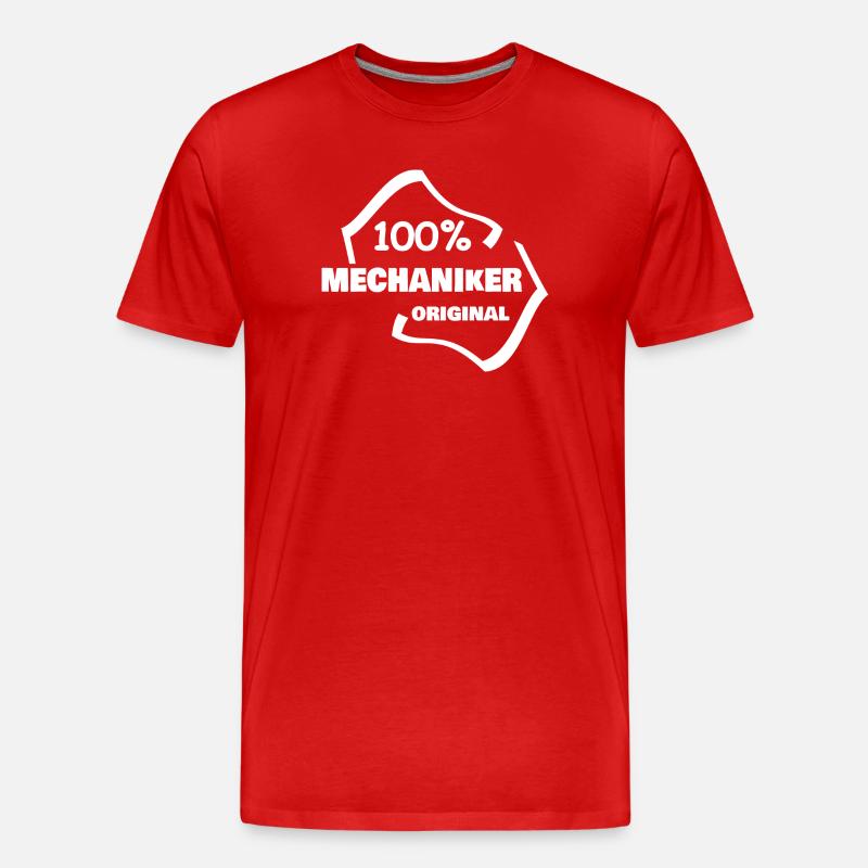 Arbeit Mechaniker - Männer Premium Bio T-Shirt - Rot