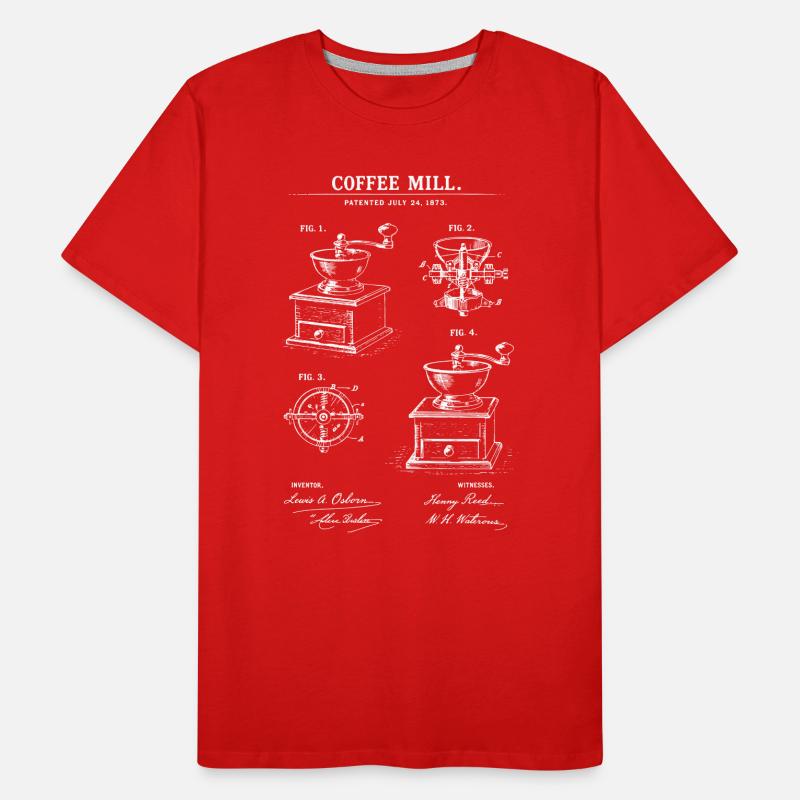 Plan de brevet de moulin à café T-shirt bio Premium Homme