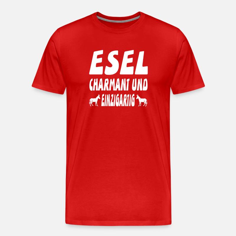 Esel - Männer Premium Bio T-Shirt - Rot
