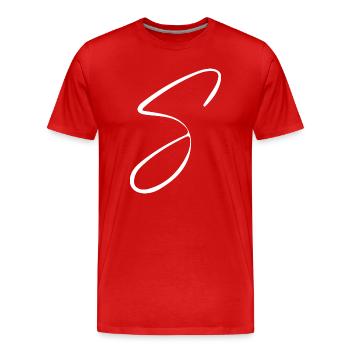 s - Men's Premium Organic T-Shirt - red - Front - Damien (186cm)