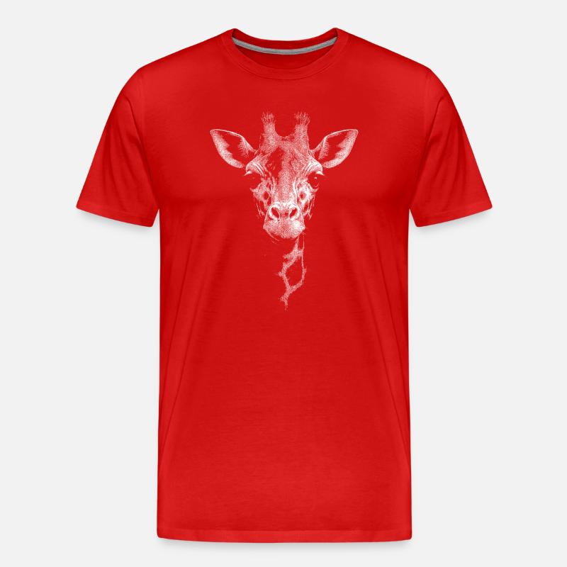 Giraffe - Männer Premium Bio T-Shirt - Rot
