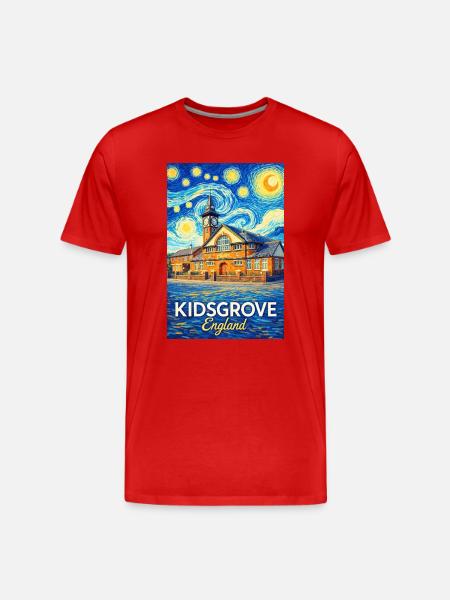 KIDSGROVE England Swirl Sky - Men's Premium Organic T-Shirt - red