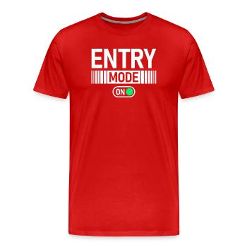 Mode d’entrée sur Bourse de Bourse Trader - T-shirt bio Premium Homme - rouge - Devant - Damien (186cm)