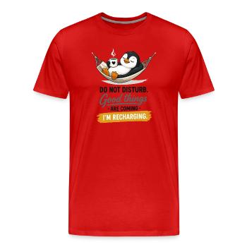 Hamac de recharge du Pingouin - T-shirt bio Premium Homme - rouge - Devant - Damien (186cm)