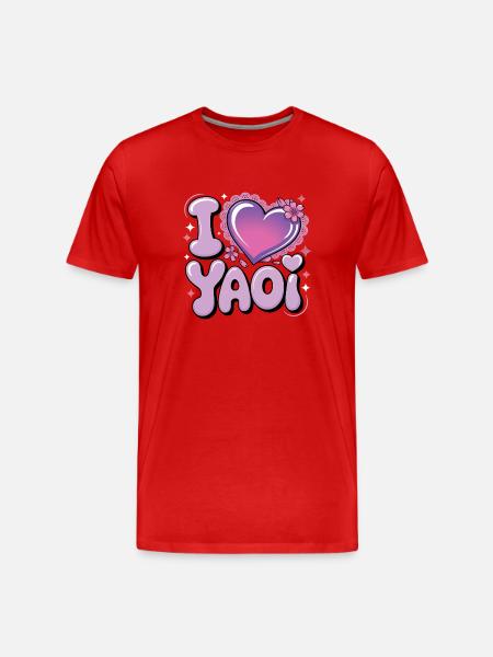Ich liebe Yaoi Design. - Männer Premium Bio T-Shirt - Rot