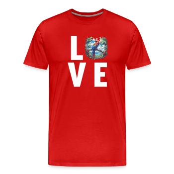 Aras Ara - Männer Premium Bio T-Shirt - Rot - Vorne - Damien (186cm)