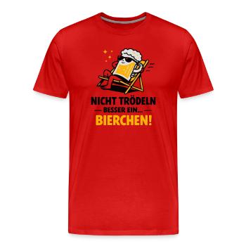 Bierchen Lounge: Feierabend-Motiv - Männer Premium Bio T-Shirt - Rot - Vorne - Damien (186cm)