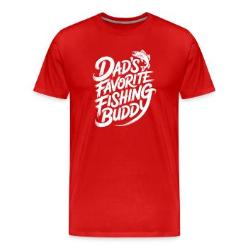 Dad's favorite fishing buddy - Men's Premium Organic T-Shirt - red - Front - Damien (186cm)