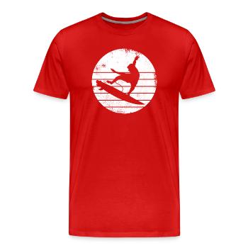 Conception de surfeur - T-shirt bio Premium Homme - rouge - Devant - Damien (186cm)