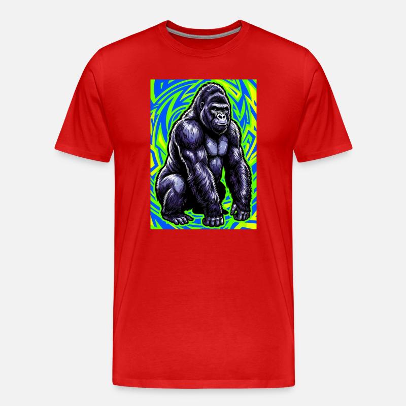 Gorilla - Männer Premium Bio T-Shirt - Rot