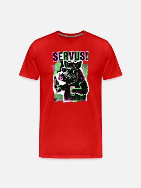 Servus Wild Boar Beer - Men's Premium Organic T-Shirt - red