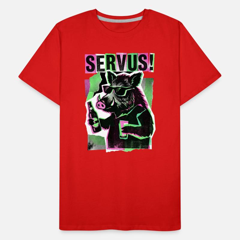 Servus Wildschwein Bier Männer Premium Bio T-Shirt