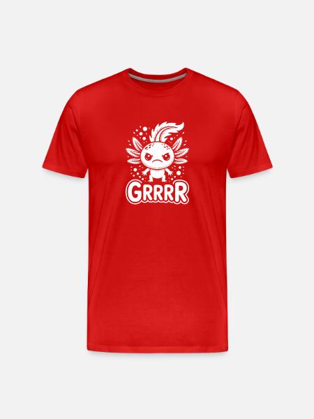 Winged Grump Axolotl - Men's Premium Organic T-Shirt - red