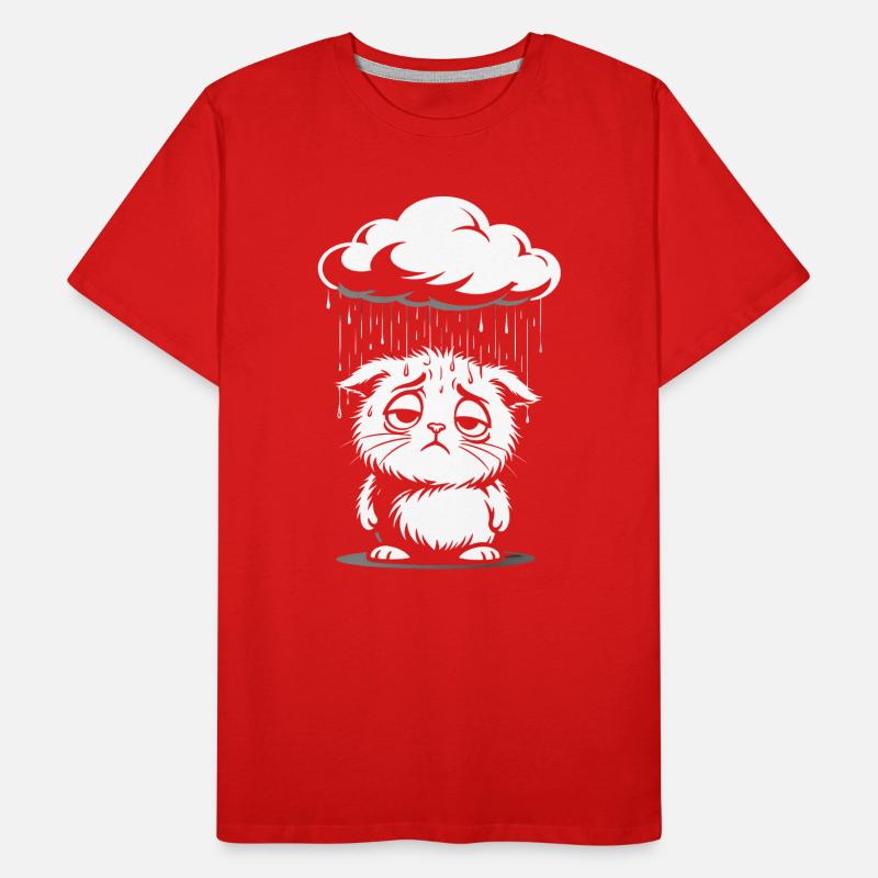 Sad Cat - Retro Comic Kitten Men's Premium Organic T-Shirt