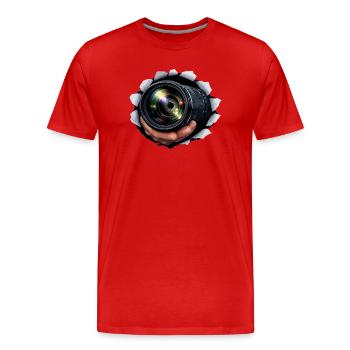 Lens by Ripped T-Shirt - Men's Premium Organic T-Shirt - red - Front - Damien (186cm)