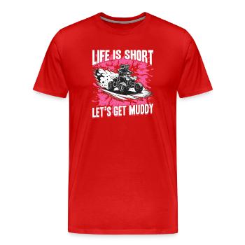 Quad ATV Femme Fille Quad Quad - T-shirt bio Premium Homme - rouge - Devant - Damien (186cm)