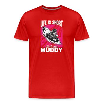 Quad ATV Femme Fille Quad Quad - T-shirt bio Premium Homme - rouge - Devant - Damien (186cm)
