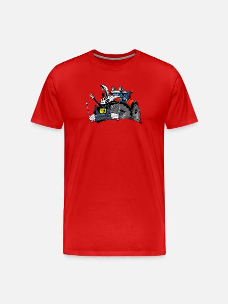 1475_RED-WHITE-TRACTOR-AUSTRIA - Men's Premium Organic T-Shirt - red