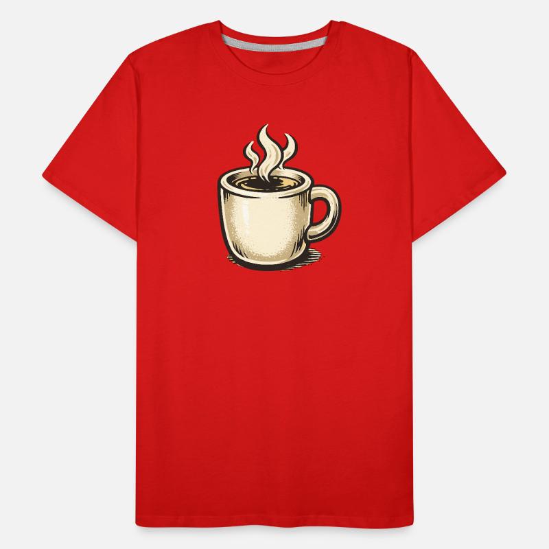 Kaffeebecher Vintage mit Dampf Männer Premium Bio T-Shirt