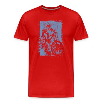 BMX VTT Descente Grunge Silhouette Grunge - T-shirt bio Premium Homme - rouge - Devant - Damien (186cm)