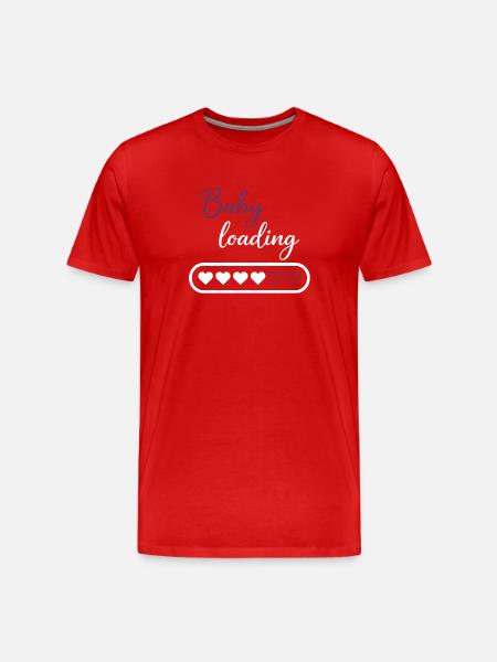 Baby Loading Heart Progress - Men's Premium Organic T-Shirt - red