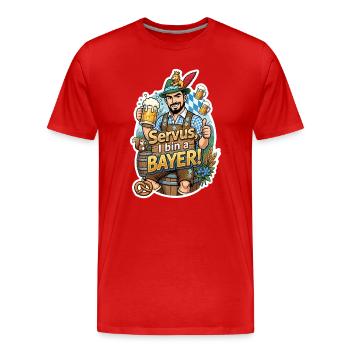 Servus I am a Bayer – Beer Joy - Men's Premium Organic T-Shirt - red - Front - Damien (186cm)
