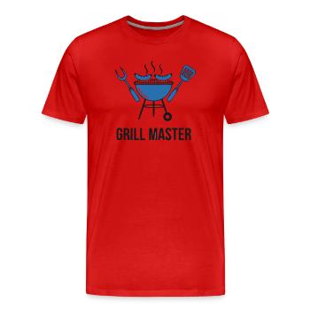 Papa du vrai Maître du Grill - T-shirt bio Premium Homme - rouge - Devant - Damien (186cm)