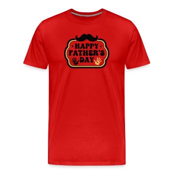  Retro Happy Fathers Day Wappen - Männer Premium Bio T-Shirt - Rot - Vorne - Damien (186cm)