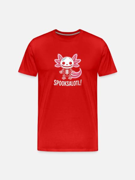 Spooksalot Skeleton Dragon - Men's Premium Organic T-Shirt - red