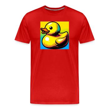 Duckling Duck Duck Duck - Men's Premium Organic T-Shirt - red - Front - Damien (186cm)