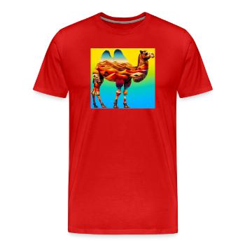 Kamel - Männer Premium Bio T-Shirt - Rot - Vorne - Damien (186cm)