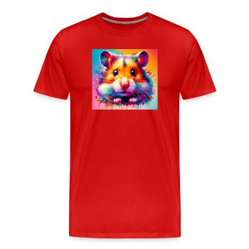hamster - Men's Premium Organic T-Shirt - red - Front - Damien (186cm)