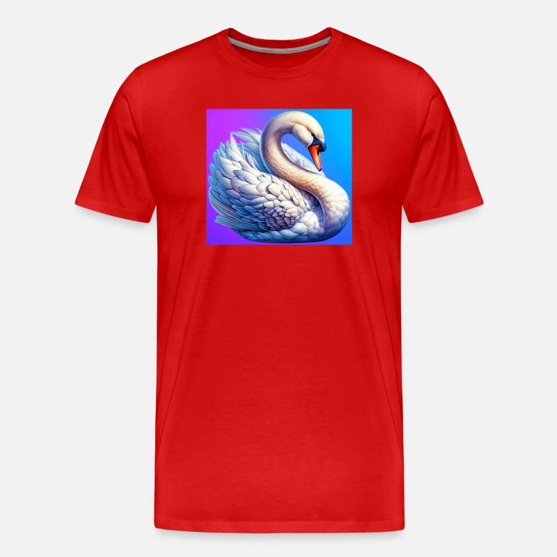 Schwan - Männer Premium Bio T-Shirt - Rot