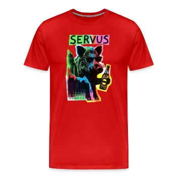 Sanglier alpin frais - T-shirt bio Premium Homme - rouge - Devant - Damien (186cm)