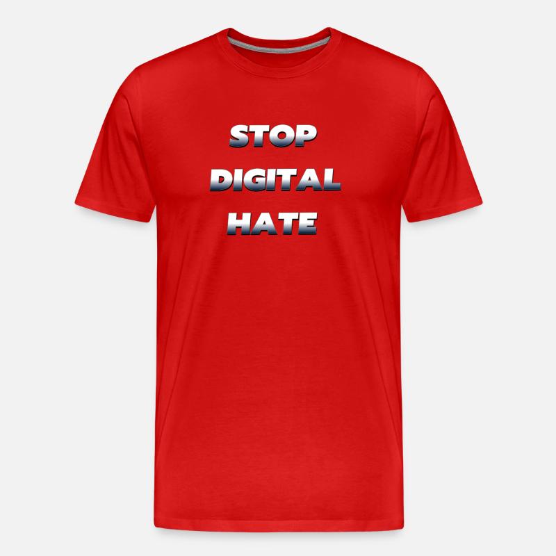 Stop Digital Hate – gegen digitale Gewalt - Männer Premium Bio T-Shirt - Rot