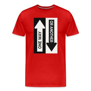 One Way Or Another Streetwear Arrow Design - Men's Premium Organic T-Shirt - red - Front - Damien (186cm)