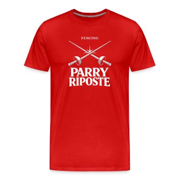Escrime Escrime Athlète Sports d’escrime - T-shirt bio Premium Homme - rouge - Devant - Damien (186cm)