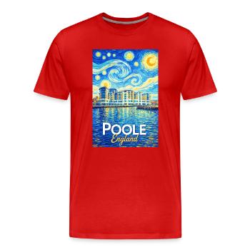 Poole England Star-Style Harbour - Men's Premium Organic T-Shirt - red - Front - Damien (186cm)