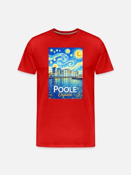 Poole England Star-Style Harbour - Men's Premium Organic T-Shirt - red