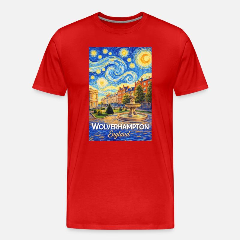 Wolverhampton England Sternennacht - Männer Premium Bio T-Shirt - Rot