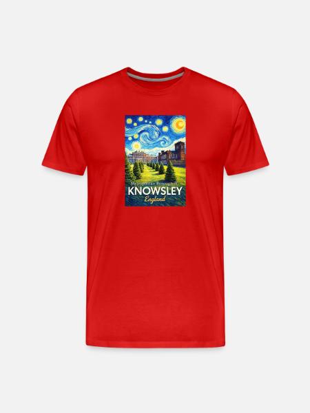 Knowlsley England Starry Night Parkland - Men's Premium Organic T-Shirt - red