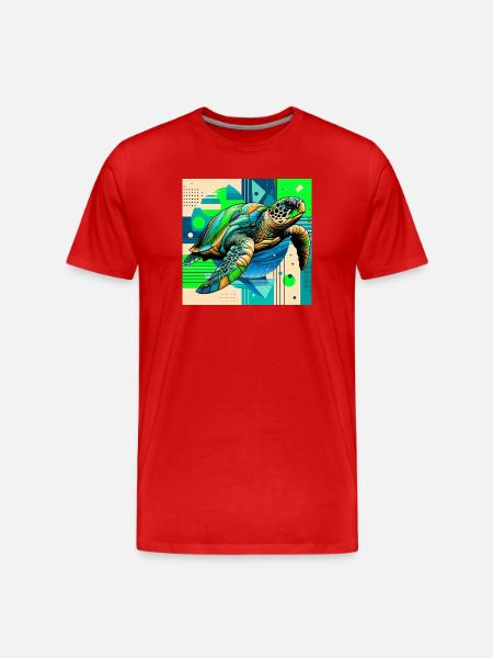 turtle - Men's Premium Organic T-Shirt - red