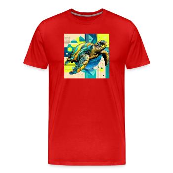 Schildkröte - Männer Premium Bio T-Shirt - Rot - Vorne - Damien (186cm)