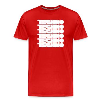 Techno Music Bold Abstract Geometry Logo - Männer Premium Bio T-Shirt - Rot - Vorne - Damien (186cm)