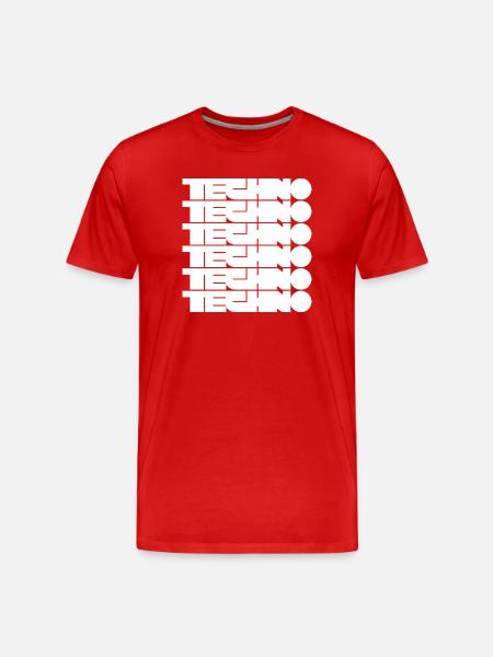 Techno Music Bold Abstract Geometry logo - Men's Premium Organic T-Shirt - red