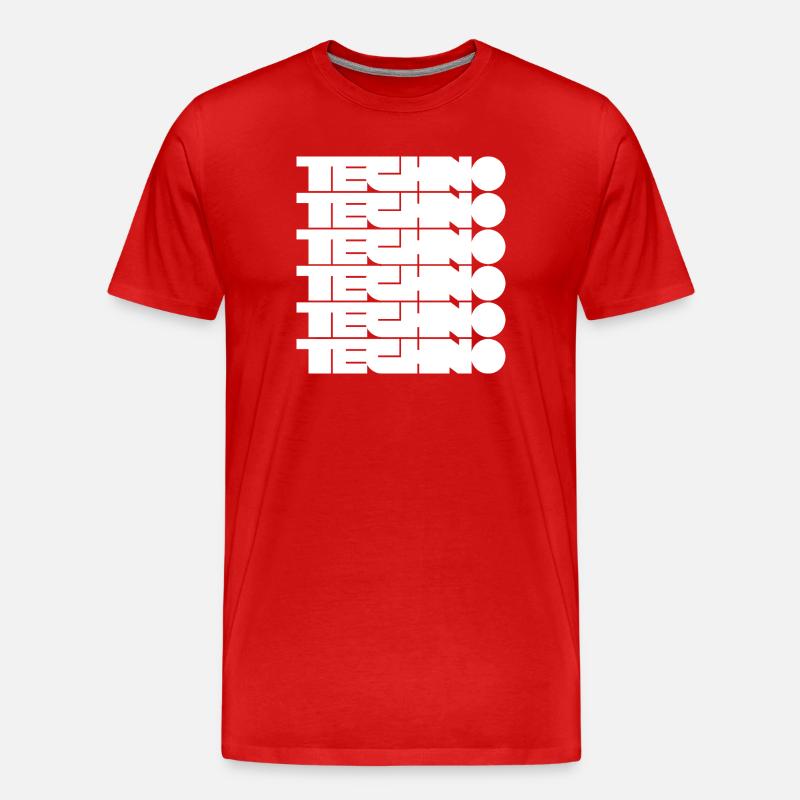 Techno Music Bold Abstract Geometry logo - T-shirt bio Premium Homme - rouge
