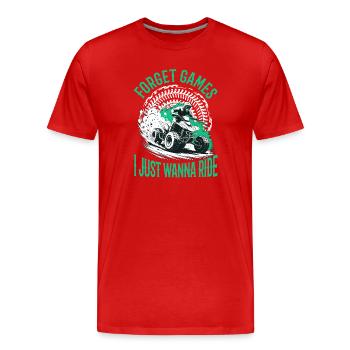 Quad ATV Garçons Hommes Quad Wheeler - T-shirt bio Premium Homme - rouge - Devant - Damien (186cm)