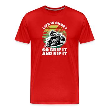 Quad ATV Garçons Hommes Quad Wheeler - T-shirt bio Premium Homme - rouge - Devant - Damien (186cm)